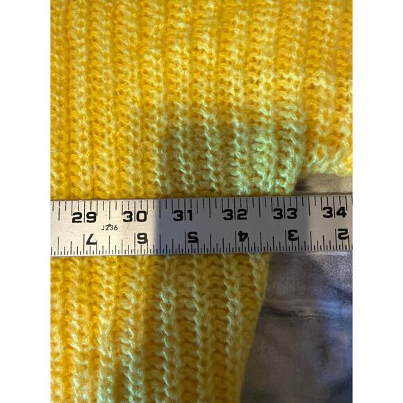 ASOS Bright Vibrant Yellow Long Sleeve Button Knit Sweater Women’s Size 24 Gift - Picture 7 of 15